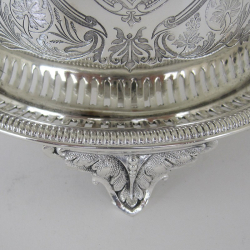 Large Victorian Embossed Silver Sugar Caster with a Detachable Lid (1894)