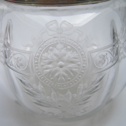 Silver and Pink Enamel Dressing Table Jar with a Mirror Under the Lid (1936)