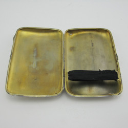 Oak and Silver Plated Cedar Lined Box with Two Hinged Lids (c.1900)