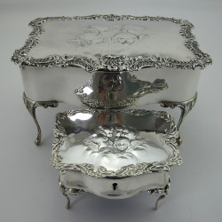 Victorian John Grinsell & Son Silver Plate and Clear Glass Barrel or Box