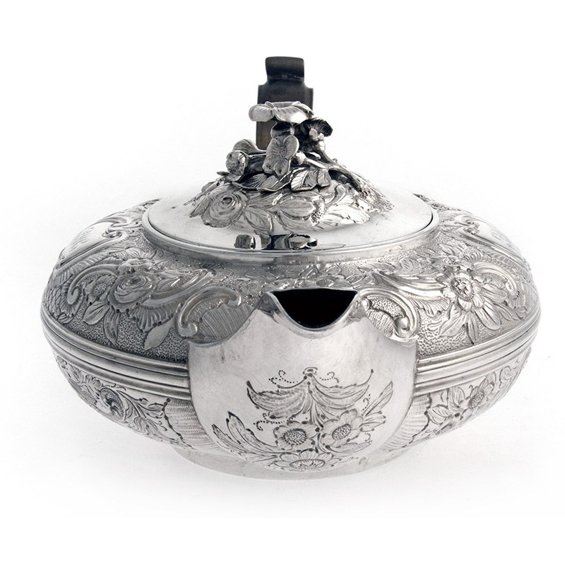 Silver Plated Diamond Shaped Teapot in the Style of Christopher Dresser