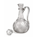 Antique Engraved Glass and Silver Plate Claret Jug (c.1890)