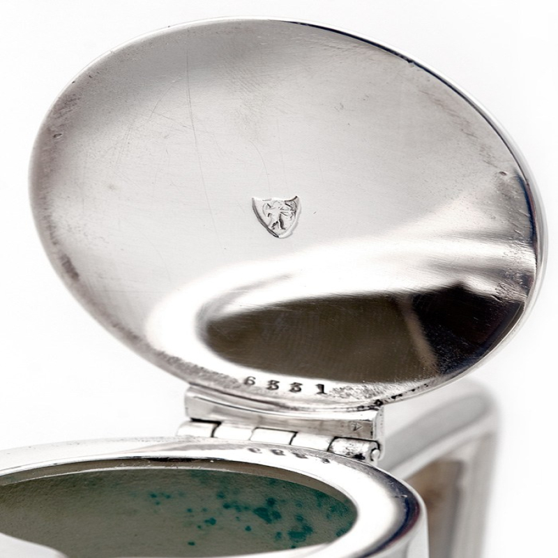 A Pair Silver Plated Cast Rockwork Base Serving Spoon Holders