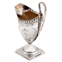 Elkington & Co Silver Plate and Glass Claret Jug with Cherubs and Floral Scenes on the Mount