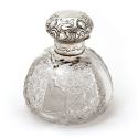 Victorian Silver Mounted Cut Glass Barrel with a Swing Handle and Pull Off Lid (1898)