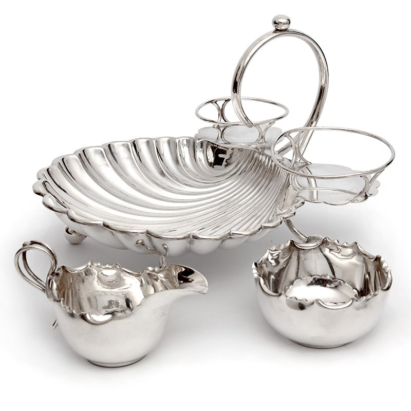 Edwardian Silver and Cut Glass Heart Shaped Trinket Box with a Pull-Off Lid