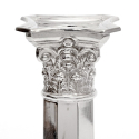 Edwardian Silver Mounted Ink Well with a Superb Exaggerated Spiral Cut Glass Body