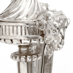 Edwardian Silver Topped Perfume Bottle with a Spiral Pattern Deep Diamond Cut Glass Body
