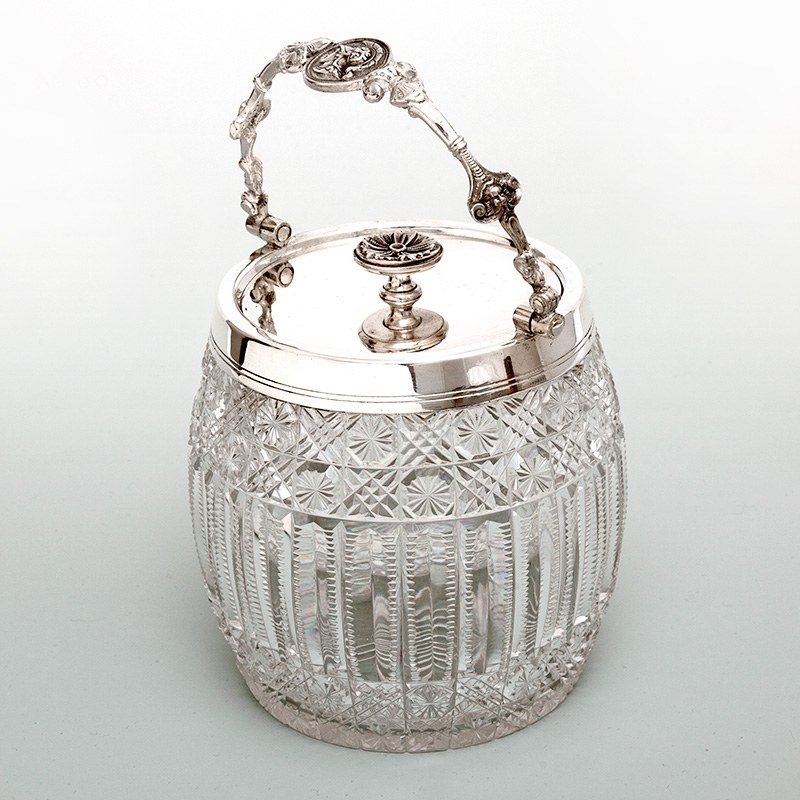 Elegant Antique Continental 800 Grade Silver and Cut Glass Claret Jug (c.1900)
