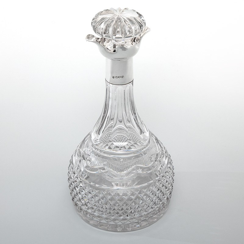 Victorian Silver Wine Goblet with Floral and Fern Scenes (1874)