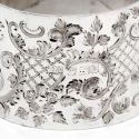 Victorian Silver Plated Cut Corner Gallery Tray Engraved with Butterflies and Ferns