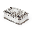 Samuel Pemberton Silver Snuff Box with Reeded Body Hinged Lid and Bright Gilded Interior