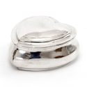 Plain Mounted Edwardian Circular Ink Pot with a Plain Hinged Lid and a Shaped Clear Glass Body