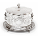 Victorian Silver Plated Toast Rack with Seven Hoops and Repousse Decoration of Flowers on the Base