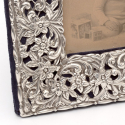 Silver Cigar or Cigarette Box with a Hinged Lid and Engine Turned Border with a Plain Panel