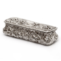 Decorative Victorian Silver Cigar Case Engraved all Around with Floral Scrolls