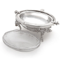 Plain Chester Silver Shaped Jewellery Box with a Beaded Border to Lid