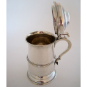 Antique French Silver Mounted and Glass Claret Jug with a Hinged Domed Cover Engraved with a Coronet