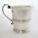 English Art Deco Style Silver Plated Cocktail Shaker with a Stepped Pull Off Lid
