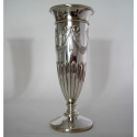 Boxed Silver Three Piece Condiment Set with Trumpet Shaped Bodies and Square Shaped Finals