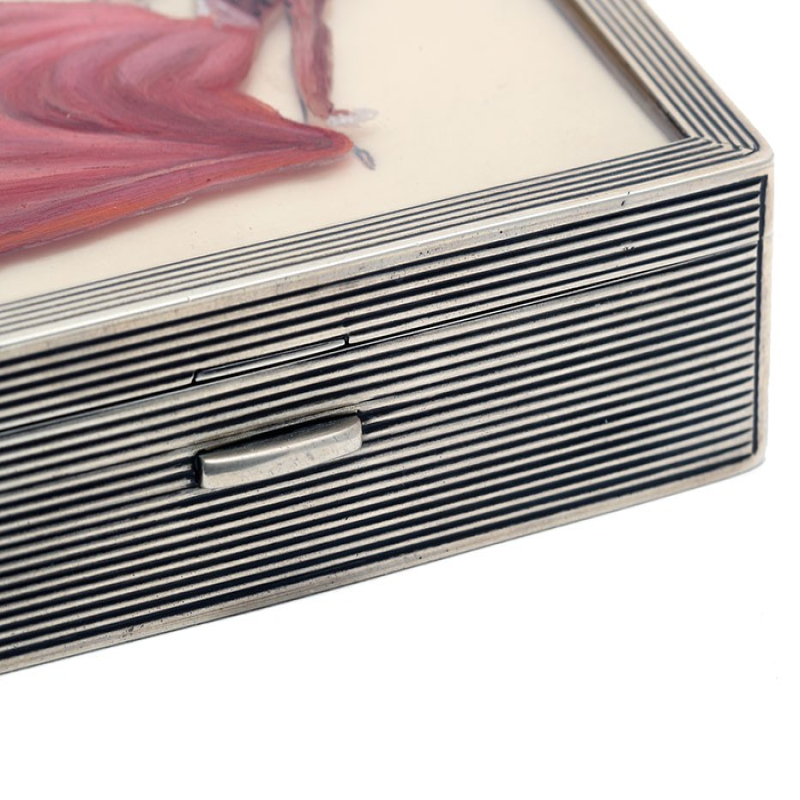 Boxed Pair of Antique Silver Asparagus Servers (1906)