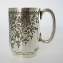 Antique Silver Plated Trophy Cup Embossed with Agricultural Machinery and Steam Engines