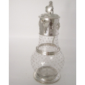 Victorian Silver Plated and Cut Glass Claret Jug with a Cast Bacchus Spout