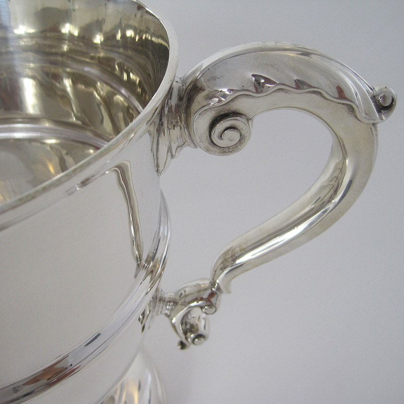 Antique Victorian Oval Plain Silver Flask with a Detachable Cup (1900)