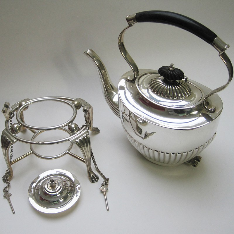 Edwardian Silver Plate and Oak Biscuit Barrel or Ice Pail with China Liner