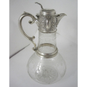 Silver Plated Bottle Stand with a Shell and Floral Top Border and Lion Ring Handles