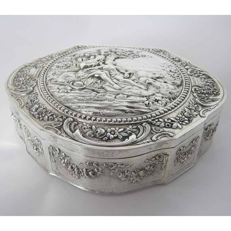 Pair of Victorian Silver Plated Coasters with Embossed Vine Leaf Borders