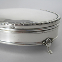 Victorian Carved Oak and Silver Plated Butter Dish with Original White China Liner