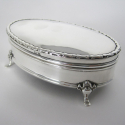 Silver Trinket or Jewellery Box with a Floral and Engine Turned Engraved Hinged Lid